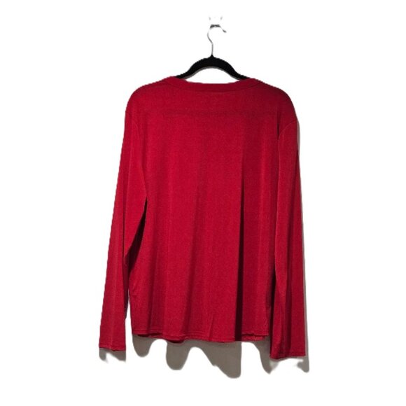 DANA BUCKMAN RED TAILORED HIDDEN BUTTON BLOUSE   XL - Picture 4 of 4